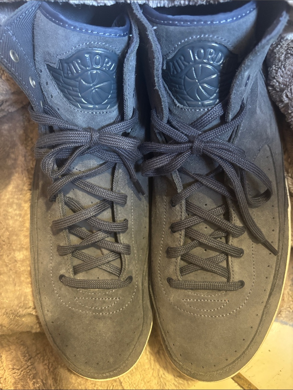 Jordan Men’s Gray Suede High-Top Sneakers